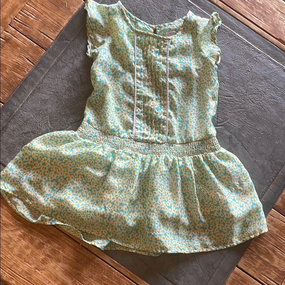 Floral Kids Dress in Yellow and Blue